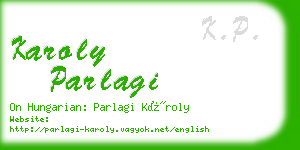 karoly parlagi business card